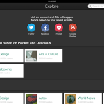 Zite Explore screen